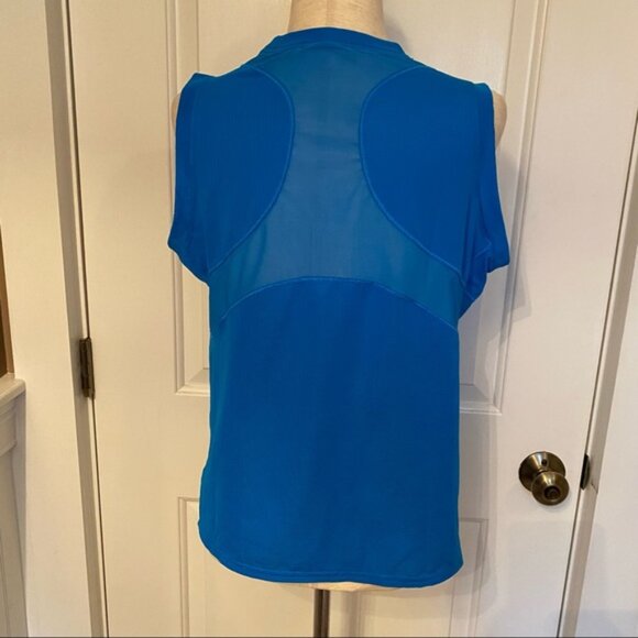 BROOKS TOP SLEEVELESS TANK BLUE STRETCH CREW NECK ACTIVE SIZE L - Picture 7 of 8